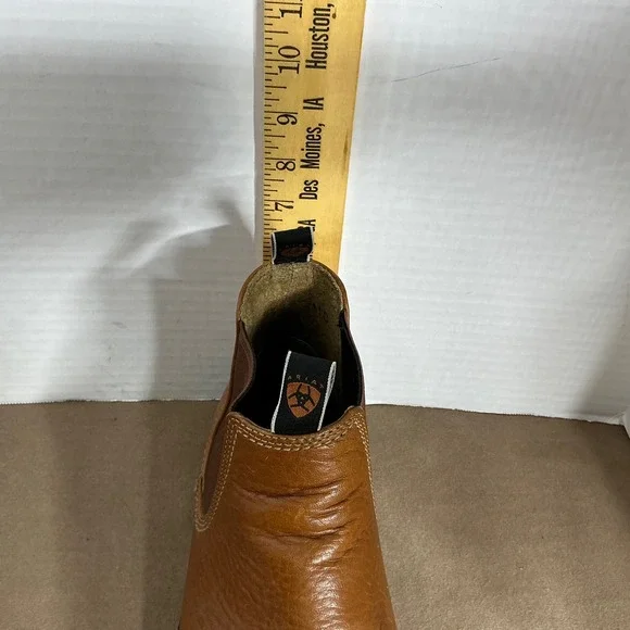 Ariat Men's Leather Work Chelsea Boots Brown Pull-On Slip-On US 11D Rugged Sole - Picture 11 of 12